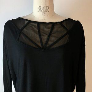 NWT Jack BB Dakota Womens L Long Sleeve Mesh Insert Tee